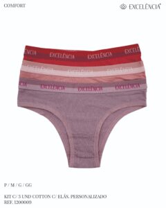Kit 3 und cotton c/elás perolizado
